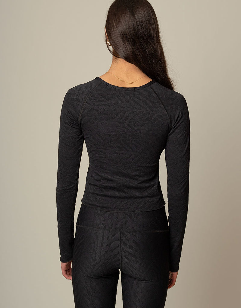 Allure Jacquard Long Sleeve Top