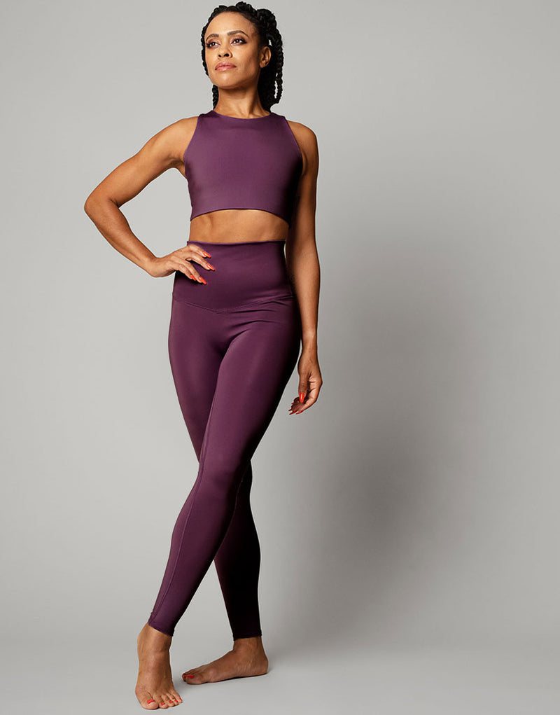 Empower Flat Front Legging Eggplant