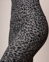 Grey Leopard Rib Legging