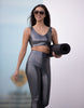 Gunmetal Shimmer V Crop Set