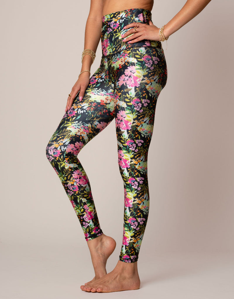 Natalia Floral Print High Waisted Workout Legging Emily Hsu Designs