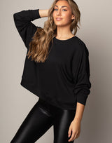Black Lacquer Legging + Weekend Pullover Set