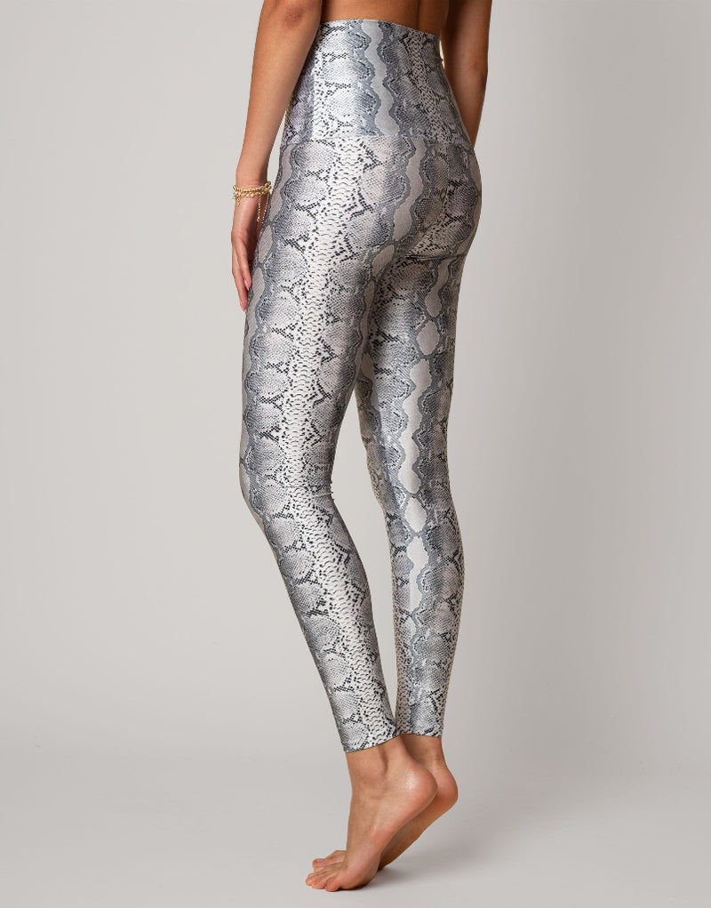 Python Leotard White Python Snake Print High Waisted Legging | Emily Hsu Designs