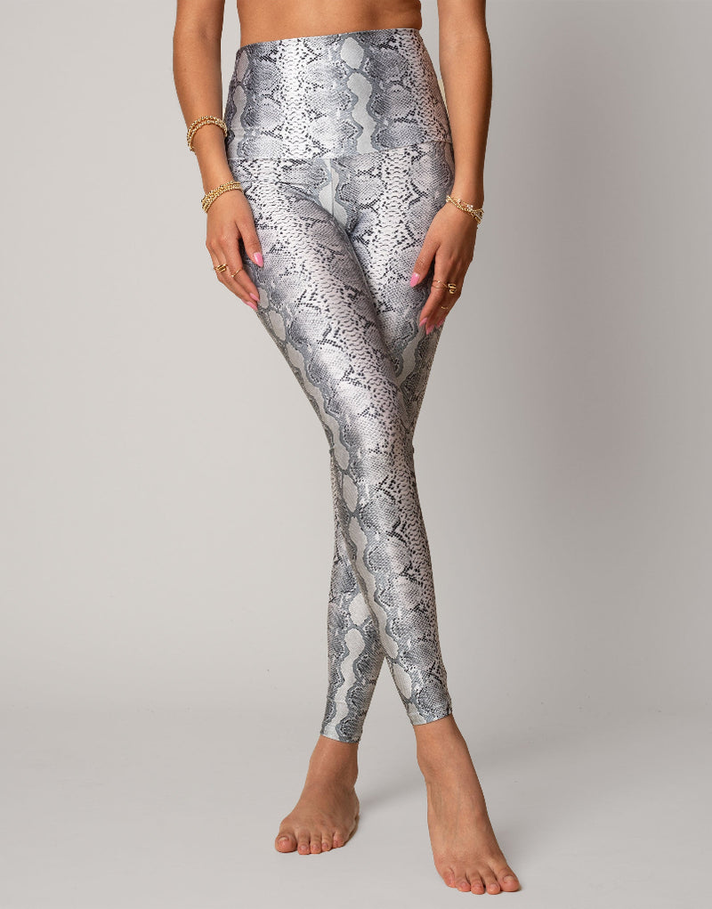 Python Leotard White Python Snake Print High Waisted Legging | Emily Hsu Designs