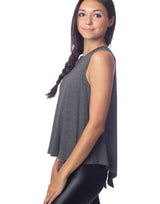 Lucy Tie Back Tank Charcoal