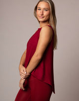Lucy Tie Back Tank Cranberry
