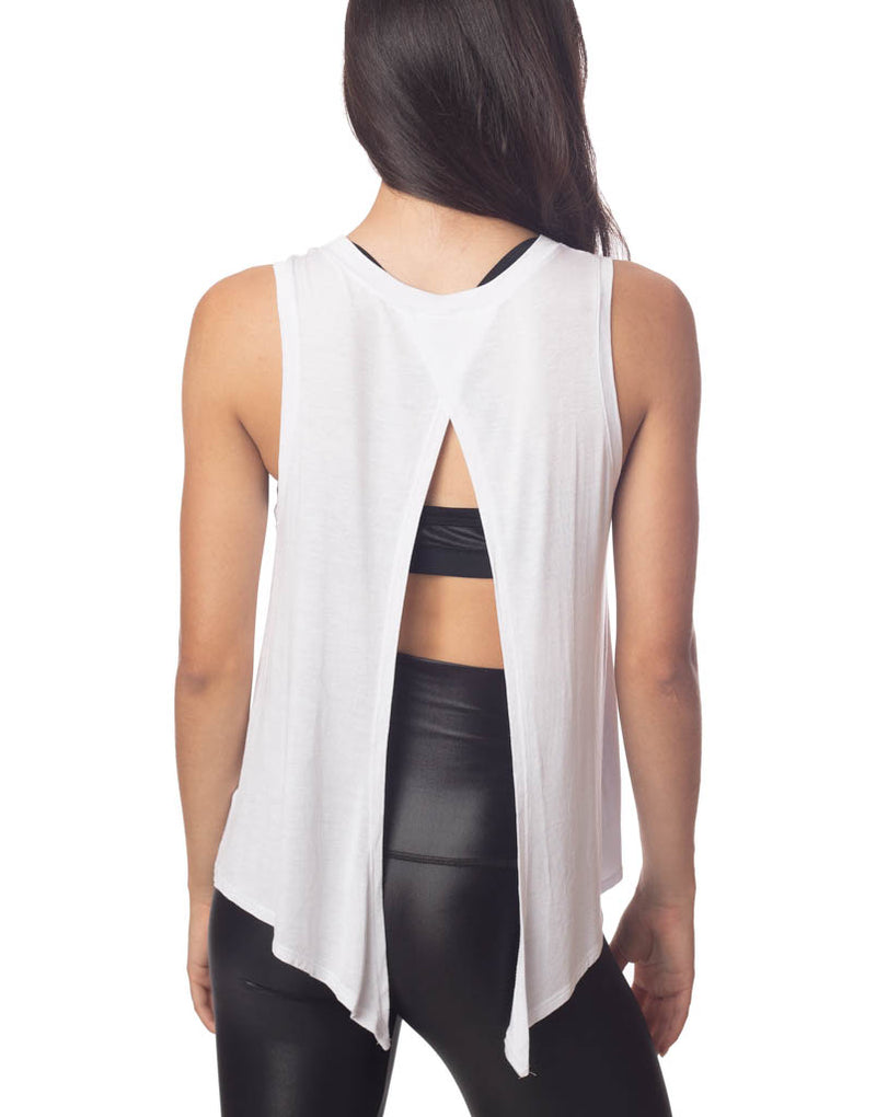 Lucy Tie Back Tank White