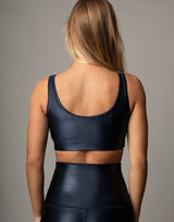Navy Lacquer V Crop